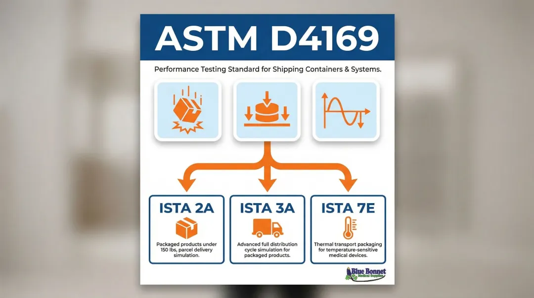 ASTM D4169 and ISTA distribution stress testing protocols for medical device packaging compliance