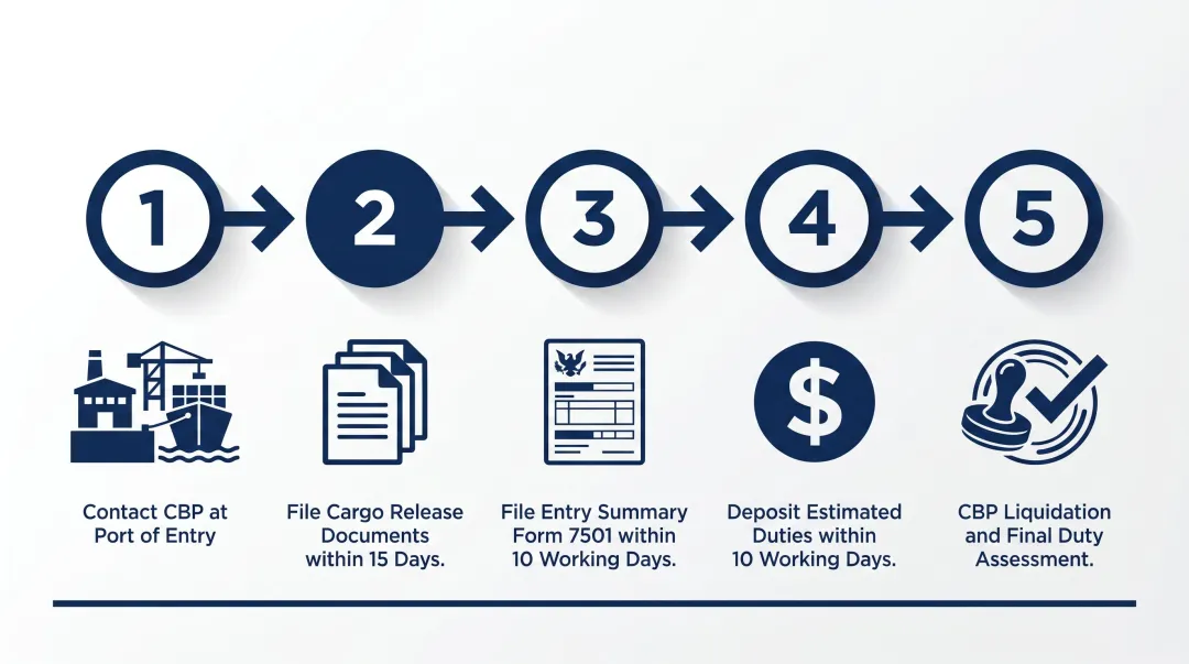 5-step US CBP formal customs entry process for medical device importers