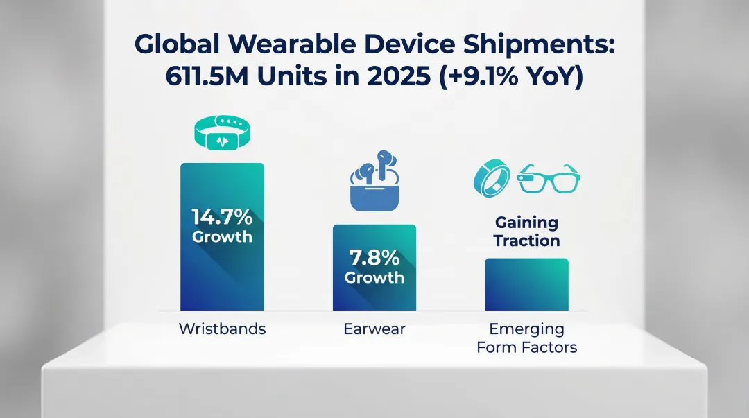 US wearable device category growth rates comparison infographic 2025