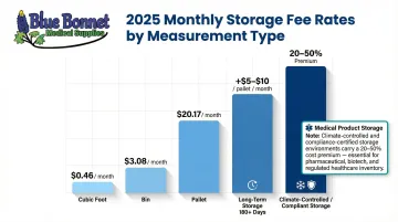 2025 3PL monthly storage fee rates by unit type cubic foot bin and pallet