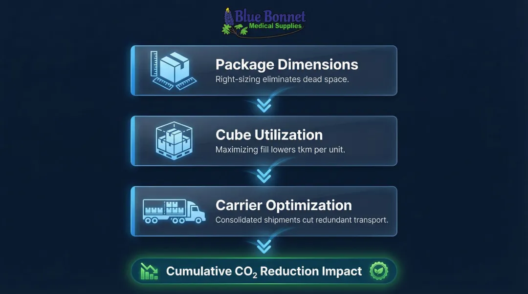 Three logistics factors affecting medical packaging carbon footprint and transport emissions