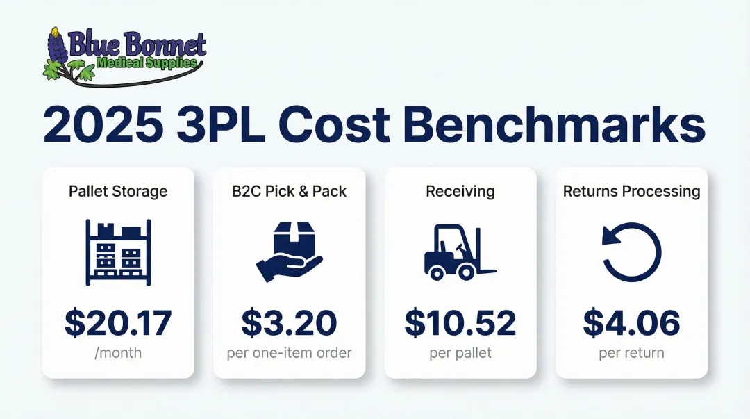 2025 US third-party logistics cost benchmarks for storage pick-pack and returns