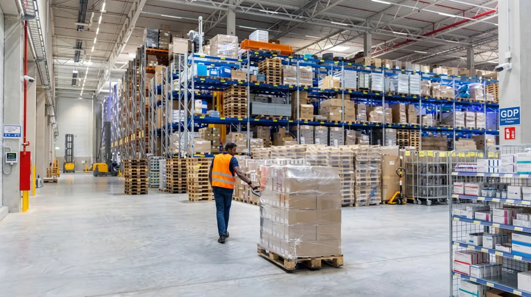 FDA GMP ISO compliant pharmaceutical 3PL warehouse facility with temperature controlled storage zones