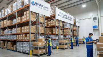 FDA-cleared medical device warehouse showing compliant storage and distribution operations