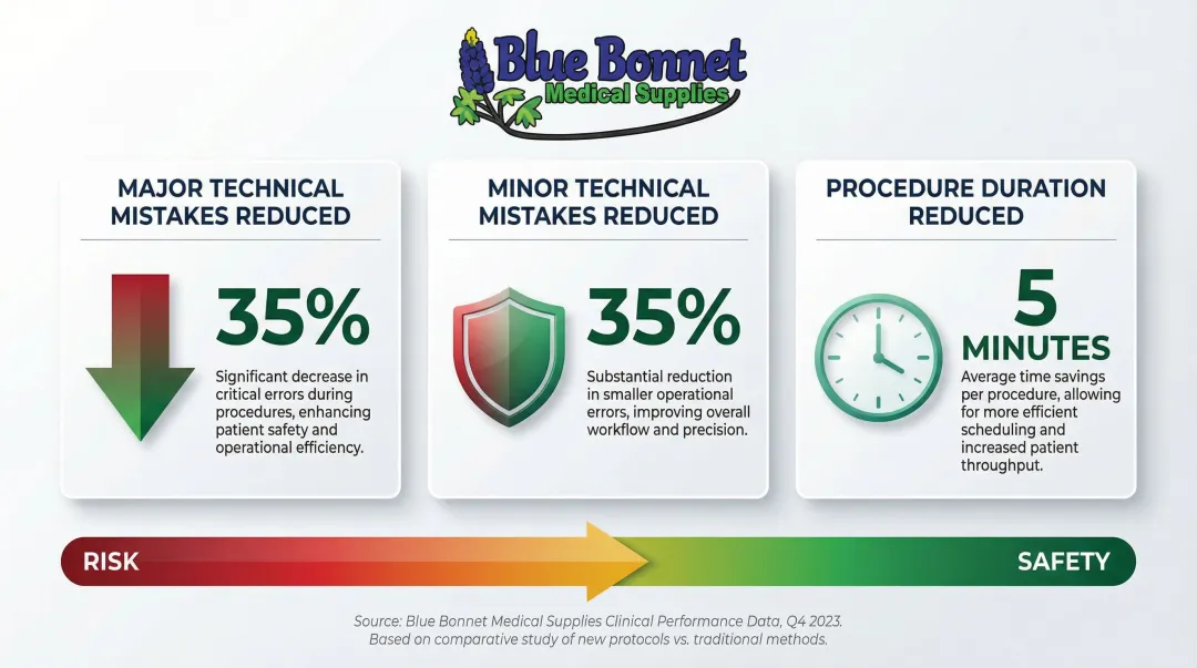 Medical kitting error reduction statistics showing 35 percent fewer procedural mistakes