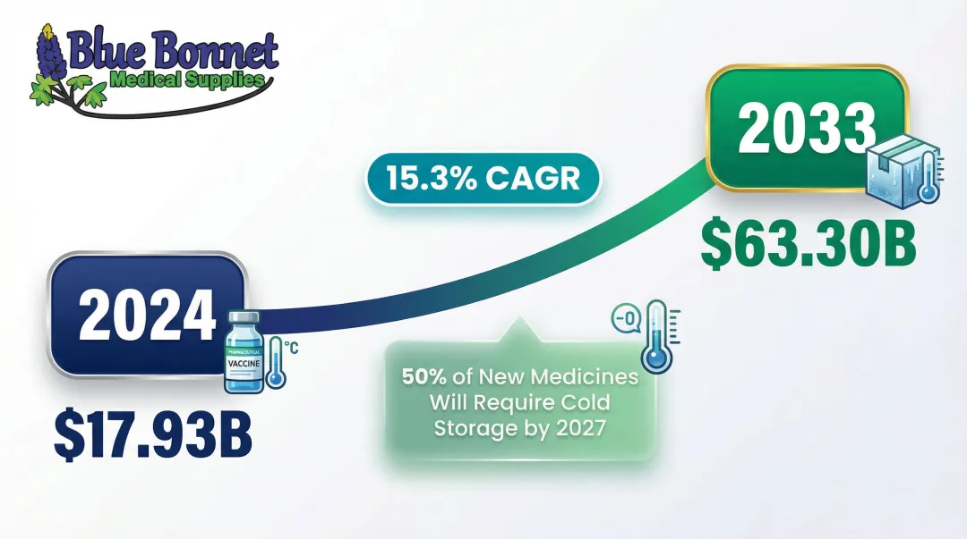 Pharmaceutical cold chain packaging market growth from 2024 to 2033 projected revenue timeline