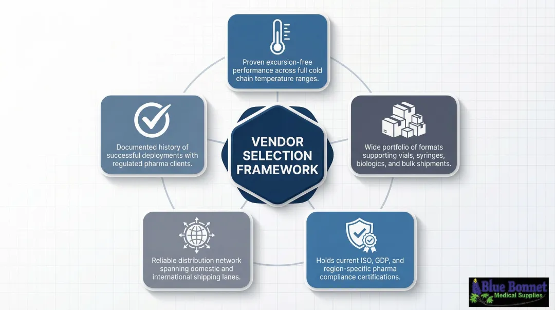 Five criteria framework for evaluating pharmaceutical cold chain packaging vendors selection process