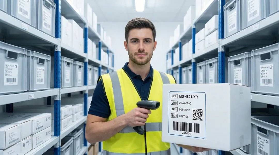 Medical device lot tracking and UDI barcode scanning in warehouse facility