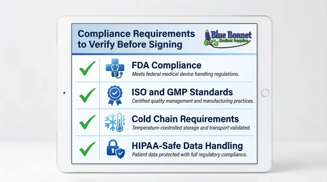 Medical 3PL compliance requirements checklist covering FDA ISO GMP HIPAA standards