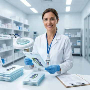 FDA-compliant sterile medical packaging with tamper-evident seals and labeling