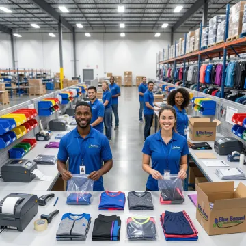 Step-by-step activewear order fulfillment process inside a modern 3PL warehouse