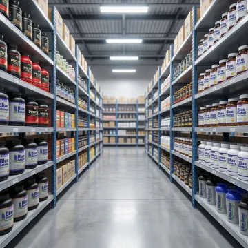 Sports nutrition supplement fulfillment and storage