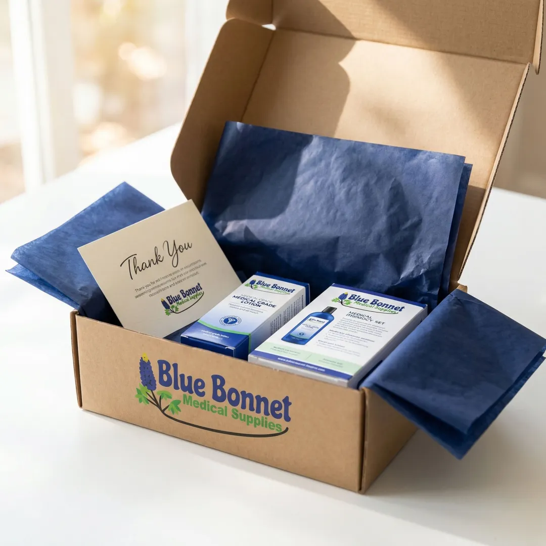 Branded product packaging with custom inserts and tissue paper ready for shipment