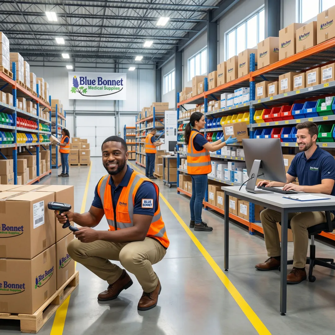 Step-by-step inventory management process in a medical supply fulfillment warehouse