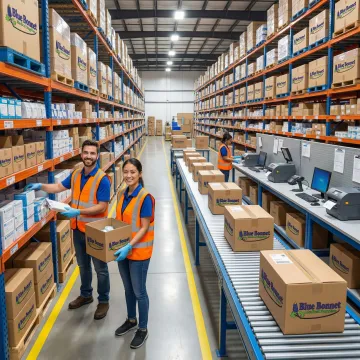 Warehouse worker fulfilling orders at a 3PL facility for growing brands