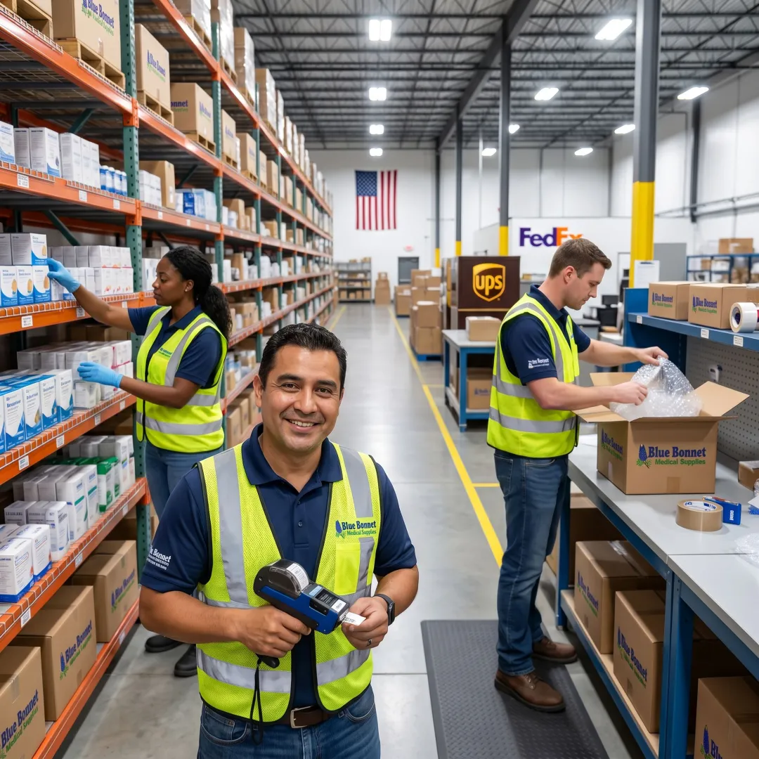 Warehouse team preparing compliant ecommerce orders