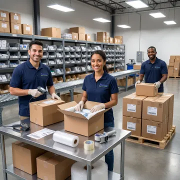 Team preparing export orders for U.S. fulfillment
