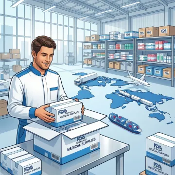 Medical equipment shipping professional preparing compliant packages in a warehouse