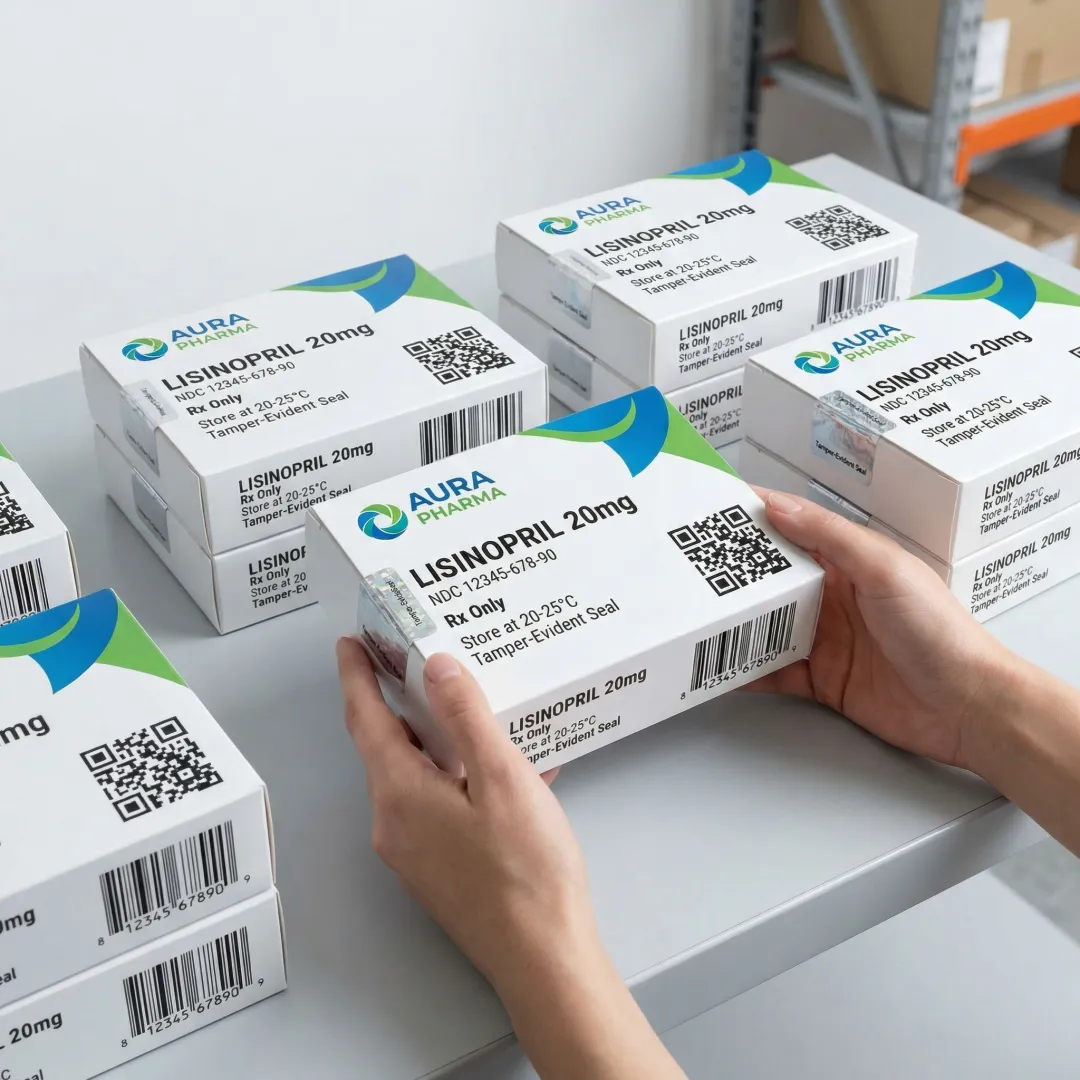 Custom pharmaceutical packaging solutions with labeled medicine boxes and FDA-compliant seals