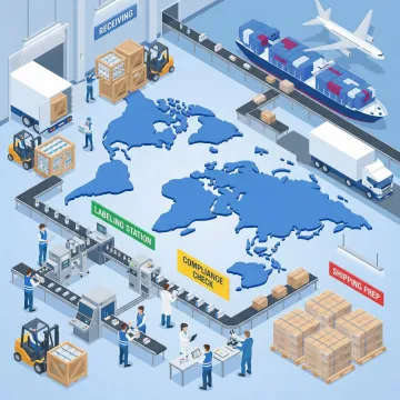 Step-by-step pharmaceutical packaging and compliance process in a medical warehouse