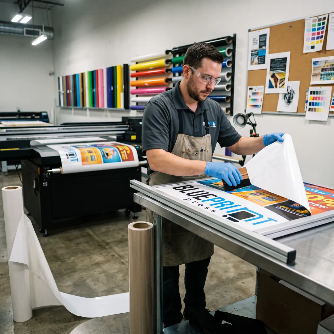 Printing a colorful A-frame sign panel