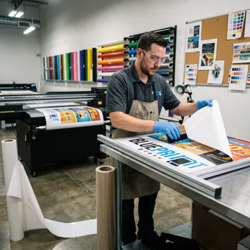Printing a colorful A-frame sign panel