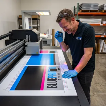 Printer producing a custom metal sign