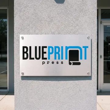 Custom flat metal business sign