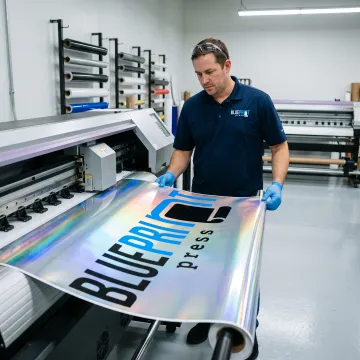 Printer producing a reflective vinyl sign