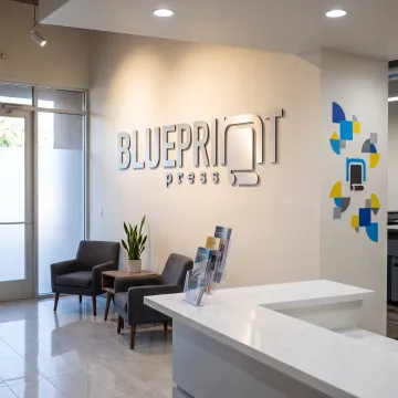 Branded office wall sign and vinyl decal