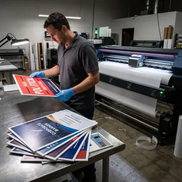 Printer preparing custom Correx signs