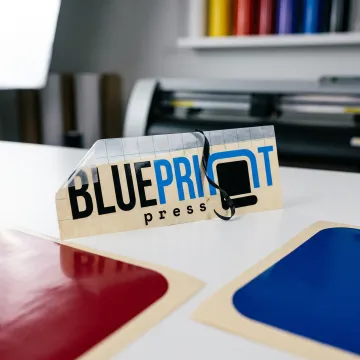 Custom die-cut vinyl transfer stickers with colorful logos