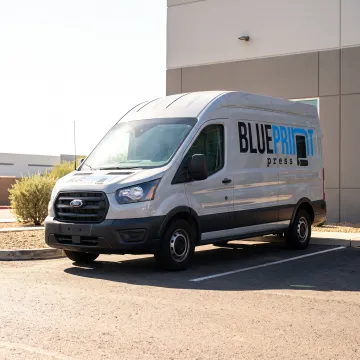Branded vehicle with a custom vinyl wrap