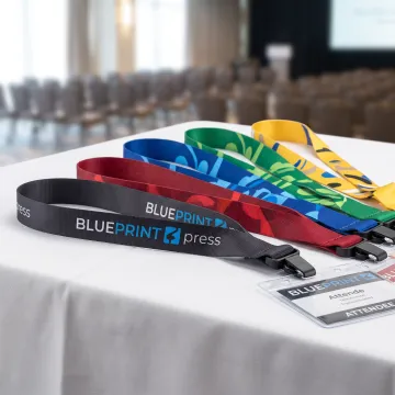 Custom printed lanyards with event badges
