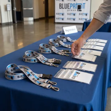 Custom lanyards prepared for an event