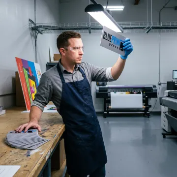 Printer inspecting custom PVC cards