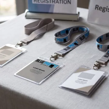 Custom logo lanyards with event badges
