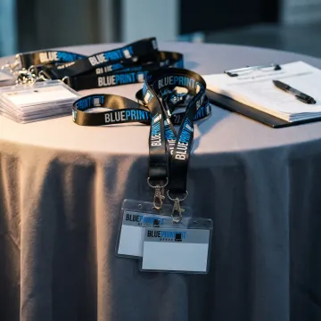 Custom reflective lanyards with branded event badges