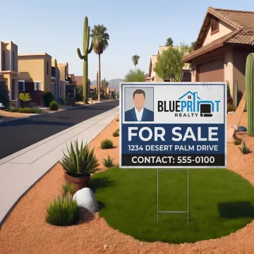Custom 24x36 real estate sign displayed outside a home