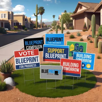 Custom Correx yard signs displayed outdoors
