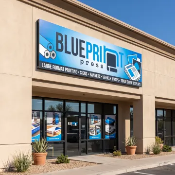 Large-format custom business sign displayed outdoors