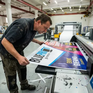 Custom banner prepared for printing