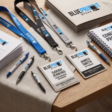 Branded lanyards with event badges