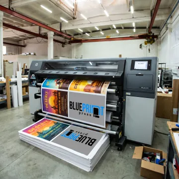 Vibrant custom posters being printed in Phoenix