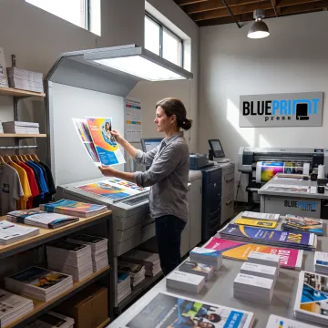 Colorful printed marketing materials and signs
