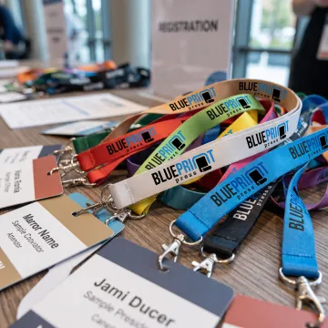 Custom logo lanyards with event badges