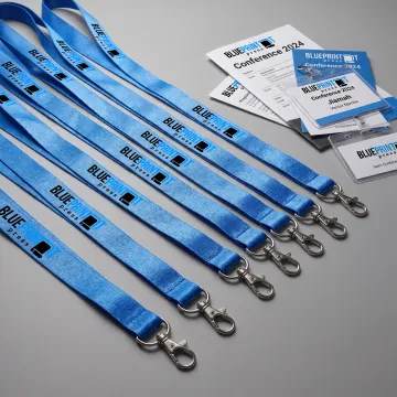 Branded reflective lanyards prepared for an event