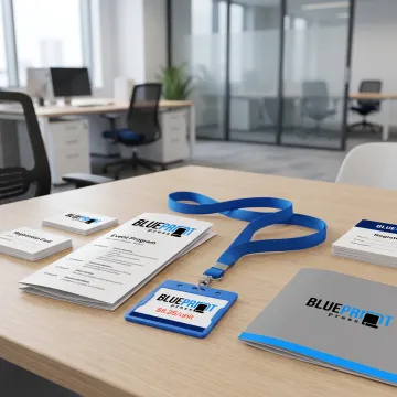 Branded lanyards prepared for an organization