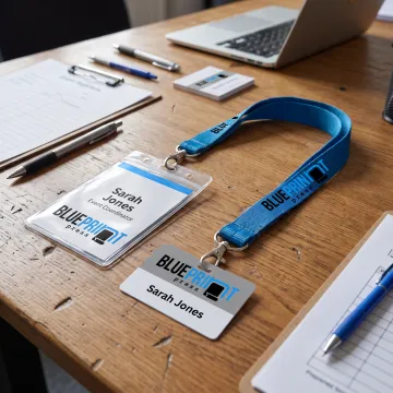 Branded lanyard and name tag set
