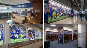 Bonnist International branded vinyl and acrylic installations at NYCFC and MSG sports venues